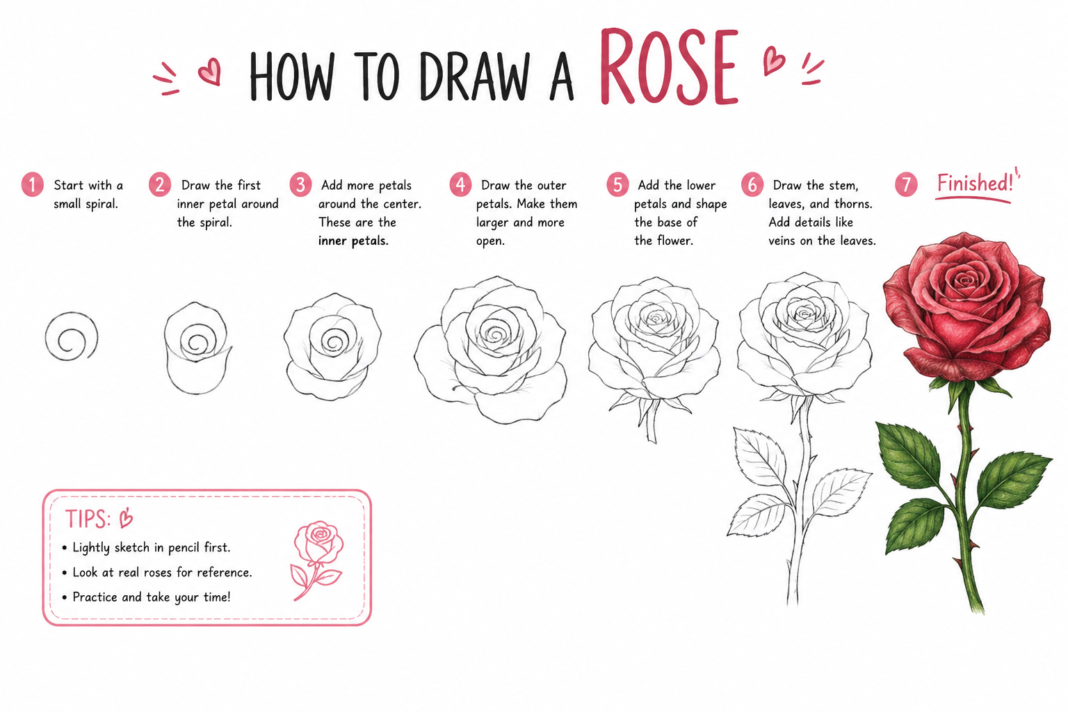 How to Draw a Flower Rose