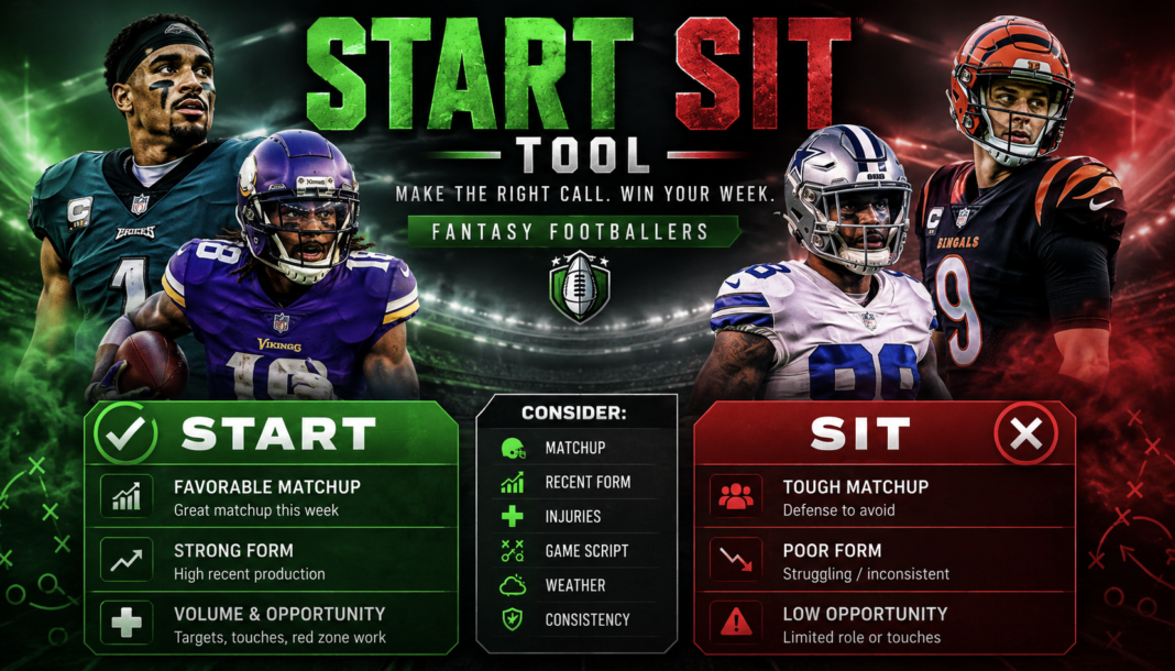 Start Sit Tool Fantasy Footballers